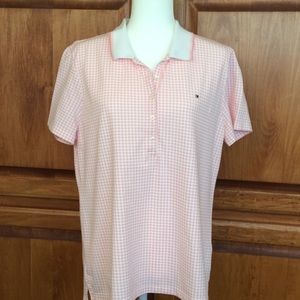 Tommy Hilfiger Pink & White ck. Polo Style Top XL